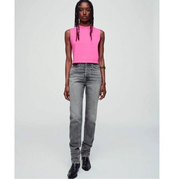 NWT RE/DONE Super High Drainpipe Midnight Ash Denim Jeans Size 24 - Picture 3 of 12